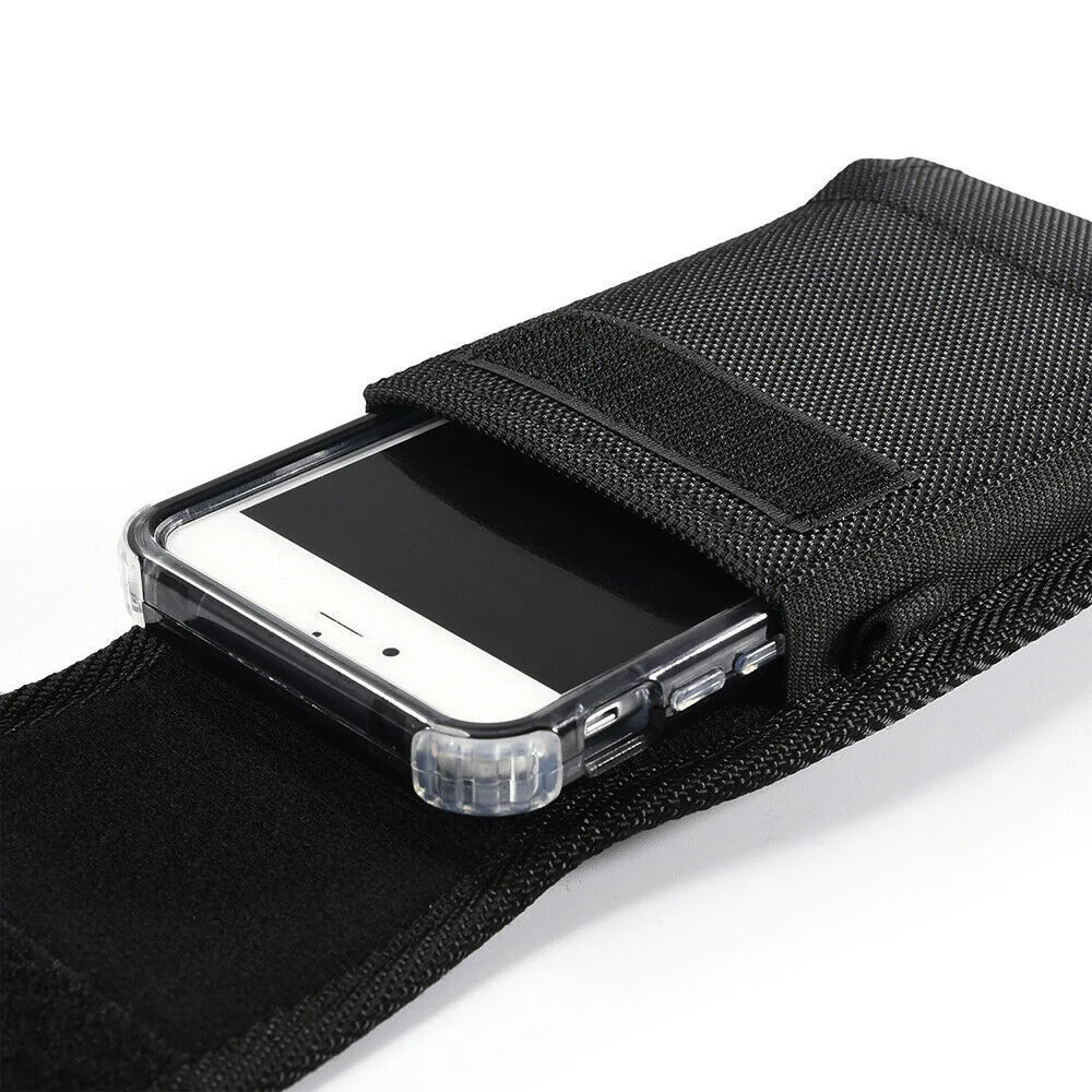 Universal Nylon Holster for iPhone Samsung Huawei Xiaomi Doogee Mens Waist Pack Belt Clip Bag for 3.5-6.3 inch Mobile Phones