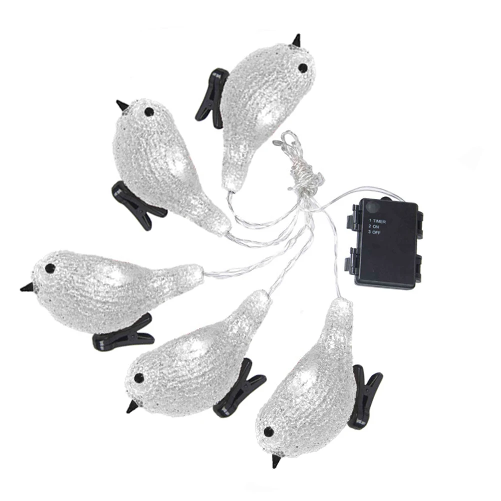 

Solar Powered Waterproof 5 LED Acrylic Bird Fairy Lights String Christmas Decor Garden Path Landscape Lights