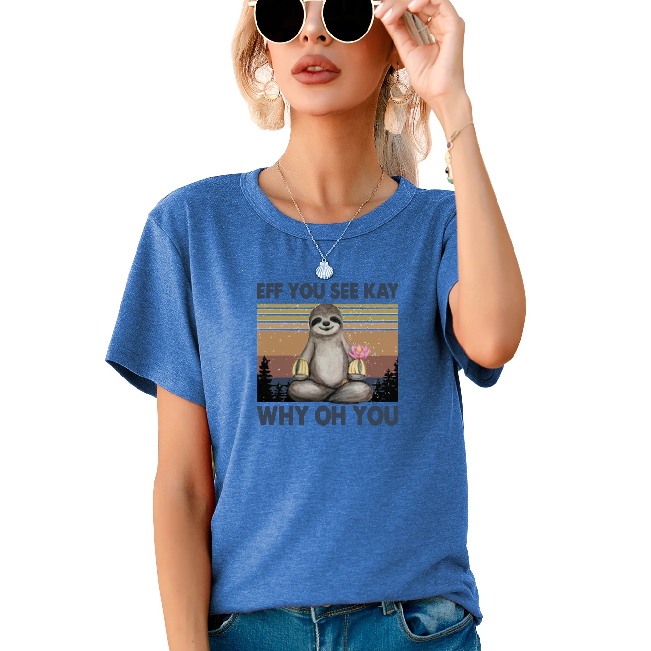 

Leisure Korean Style Eff You See Kay Letter Print Female Clothes Novel Creative 90sT-Shirt Short Sleeve Ventilate Summer Regular