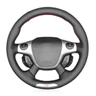 Черная искусственная кожа ручной работы без скольжения чехол рулевого колеса автомобиля для Ford Focus ST 2012 2013 2014
