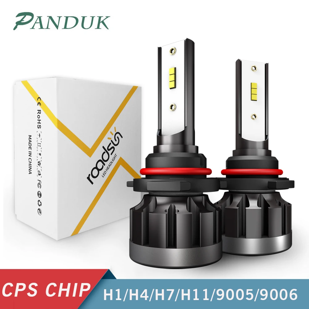 PANDUK 2 шт. H4 светодиодный H7 H1 HB4 H11 HB3 со светодиодными кристаллами для автомобиля