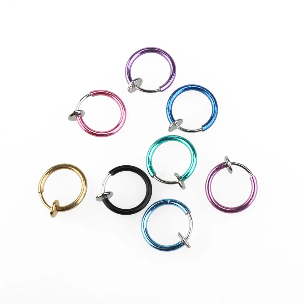 

8 Colors Unisex Invisible Nose Ear Belly Clips Rings (Random Color)