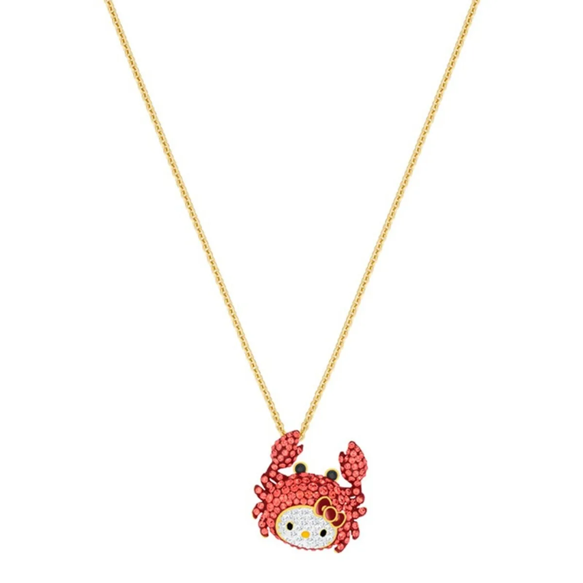 

Fashion jewelry high quality SWA cute cat series DIY shiny crystal hello necklace pendant Girl Jewelry Gift Free Delivery