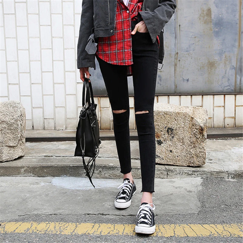 Женские рваные джинсы с эффектом пуш-ап высокой талией | Женская одежда