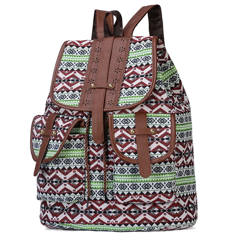 Fashionable New Ladies Backpack Canvas Printing Casual Student Travel Bag Small | Багаж и сумки