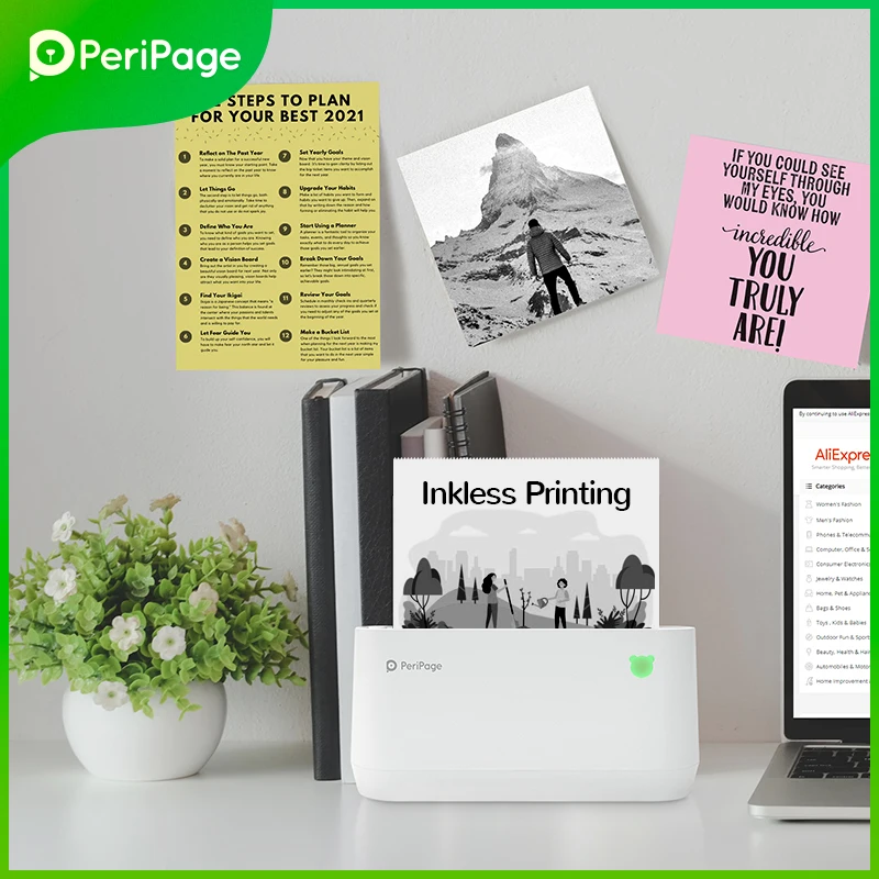 Портативный мини-термопринтер Peripage A9s Max 4 дюйма Bluetooth мини-фотография