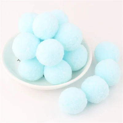 25 light blue Мягкие помпоны, пушистые Помпоны, плюшевые помпоны для рукоделия, помпон, мини Помпон 8 мм до 30 мм, рождественские украшения для детских игрушек, 2000 шт - Цвет: 25 light blue