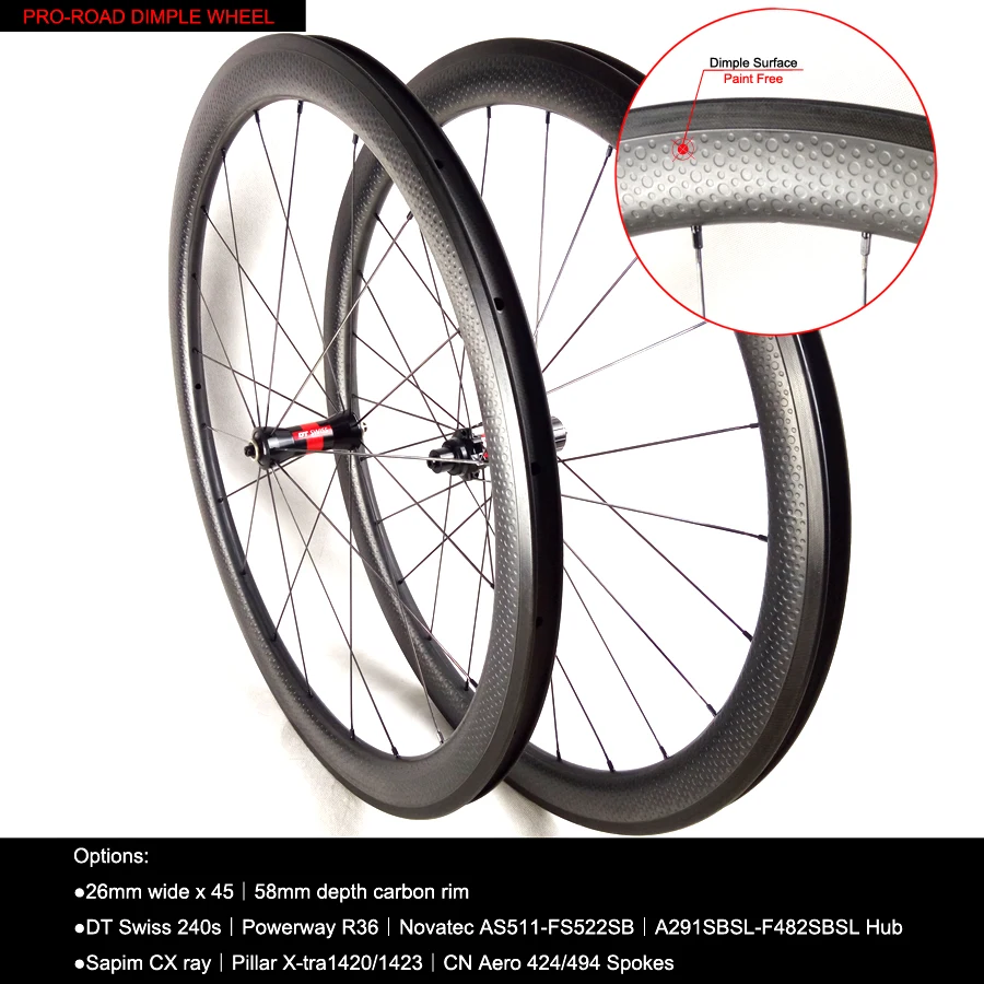 Углеродное колесо FIC 700c с затемненной поверхностью трубчатый клинчер дорожный