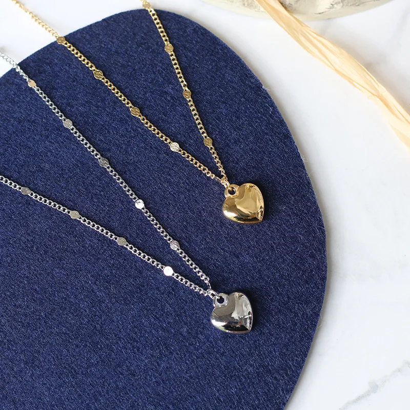 Ожерелье из нержавеющей стали с цепочкой на ключицу в форме сердца | Украшения и