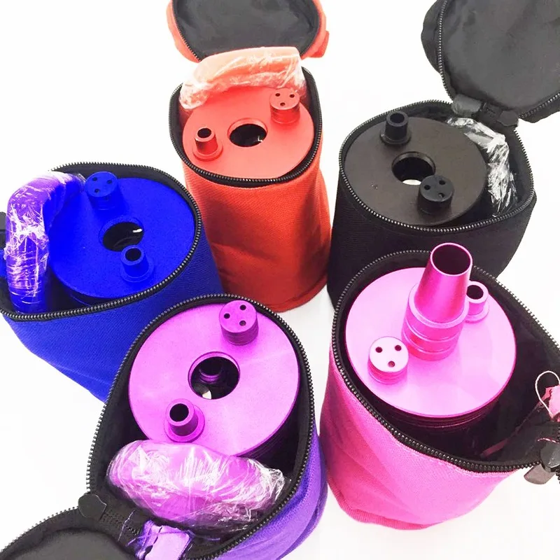 

New Style Portable Travel Hookah Shisha Set with Tote Bag Chicha Narguiles Sheesha Silicone Water Pipe Hookah Shaft Accessories