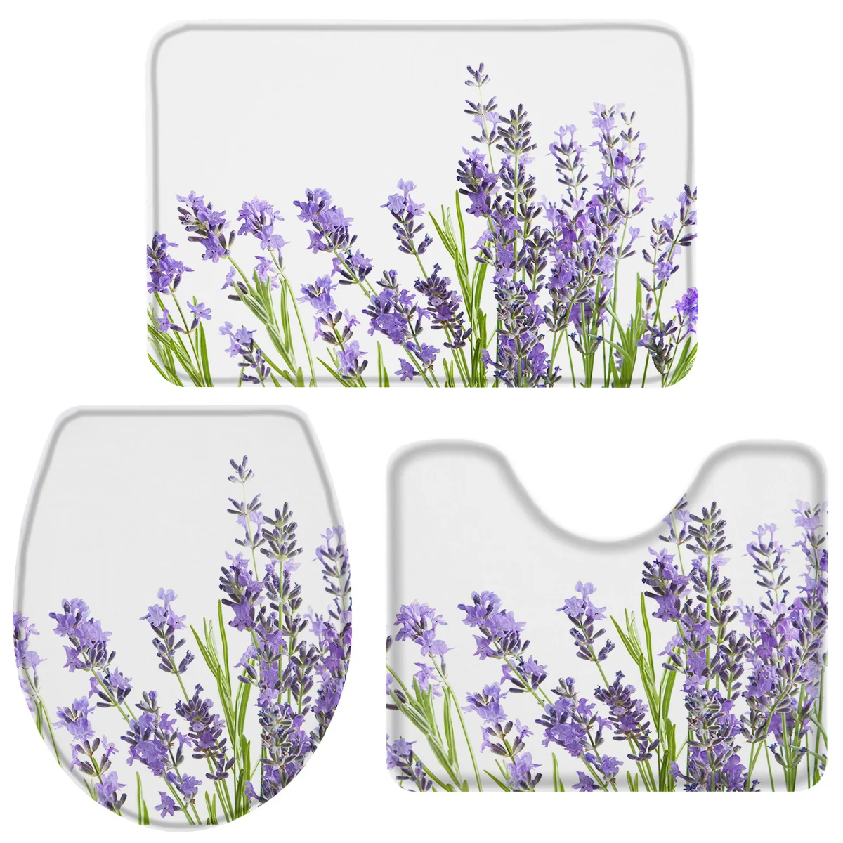 Набор из 3 предметов для ванной комнаты фиолетовый Лавандовый коврик