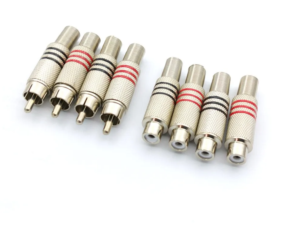 

2 шт. Phono RCA мужской/RCA Женский Socke аудио адаптер припой w галогенные лампы в металлической; Сезон весна