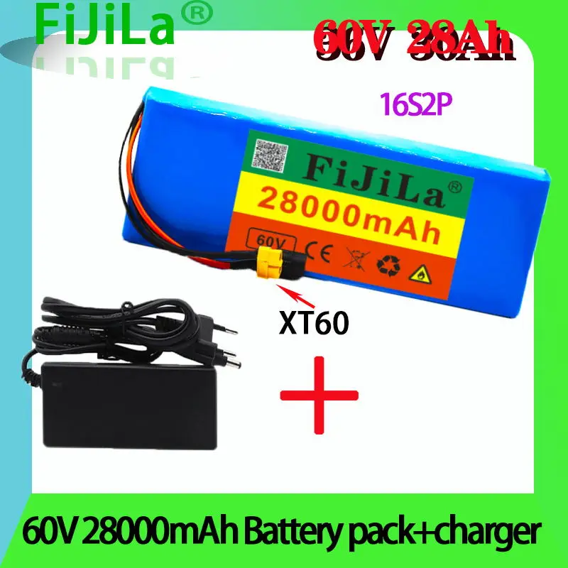 

16s2p 60V28AH 1000W Lithiumion Battery 67.2V28Ah electric bike electric wheelchair battery emotorcycle battery xt60 plug+charger