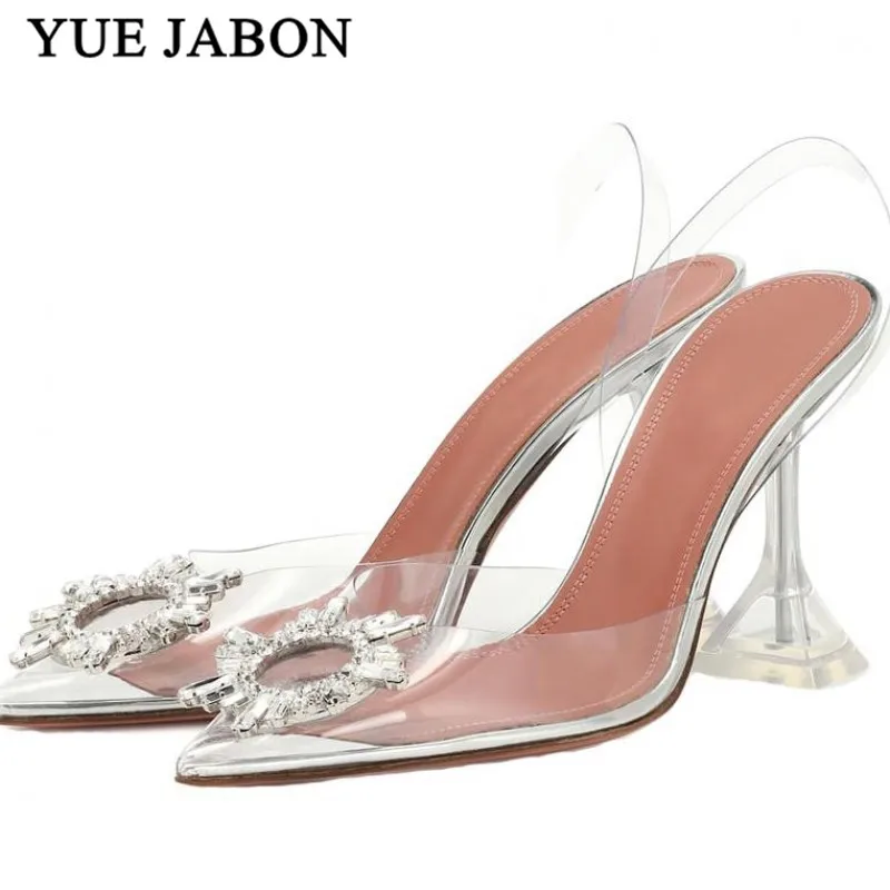 Сандалии женские прозрачные с треугольными чашками босоножки из ПВХ прозрачными