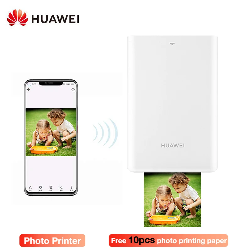 HUAWEI фотопринтер AR Карманный принтер безчернильный Мини Bluetooth беспроводной 300 точек/дюйм принтер ручной аккаунт DIY альбом дневник