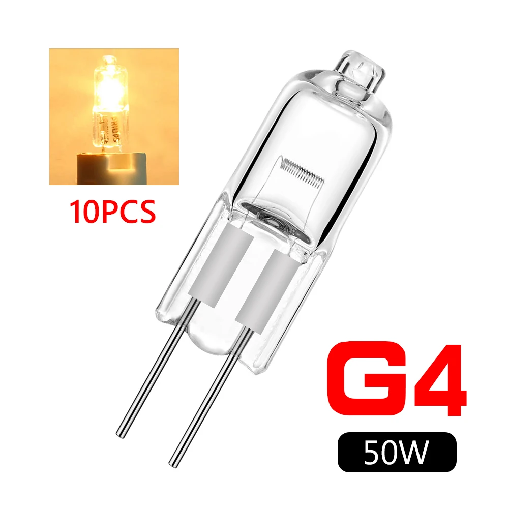 10pcs12V лампочки 5 Вт/10 Вт/20 Вт/35 Вт/50 Вт G4 лампы для внутреннего Освещения Globe Lot JC светодиодные вставленные бусины хрустальные лампы галогенные лампы - изображение
