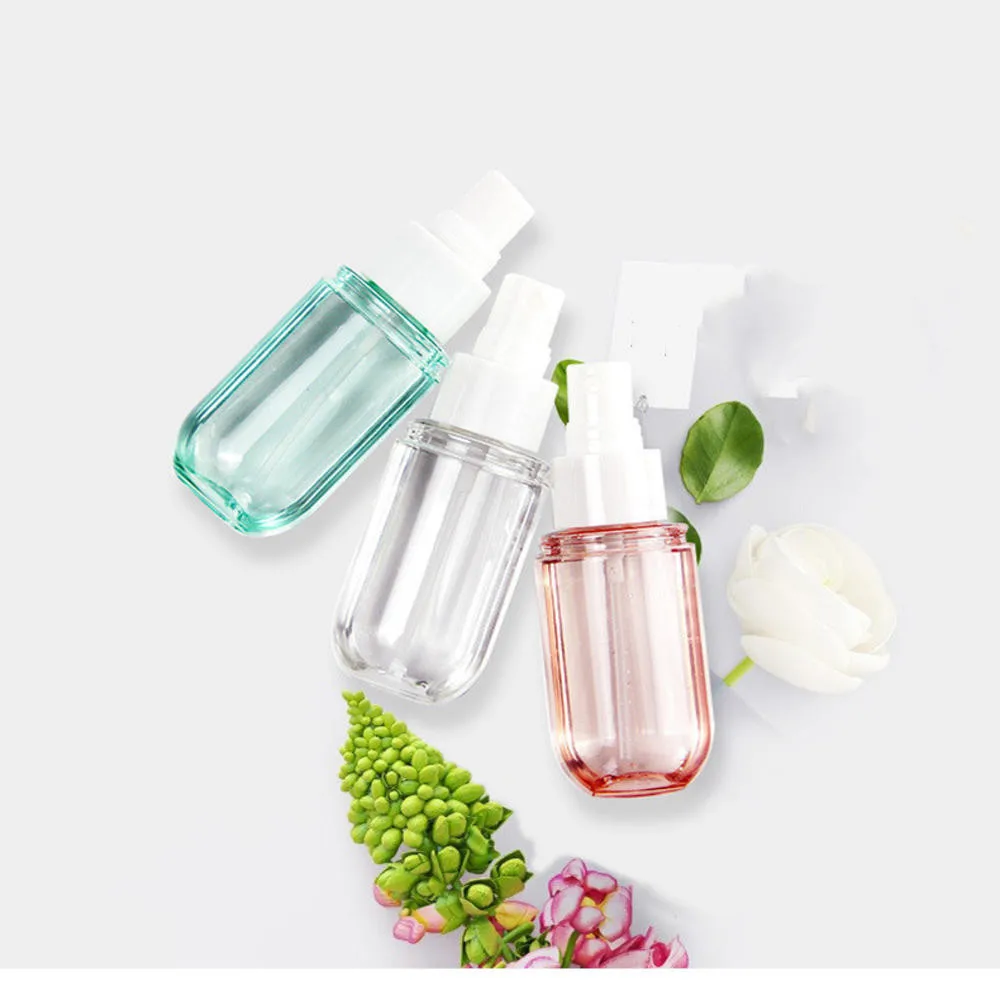 

1pc 60ml Travel Empty Spray Bottle 3 Color Plastic Atomizer Small Mini Empty Spray Refillable Bottle Cosmetic Transparent