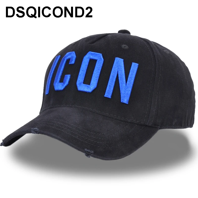 DSQICOND2 новая промытая хлопковая бейсболка икона буквы бейсбольные шапки снепбеки для мужчин женщин папа шляпа Вышивка Повседневная кепка хип