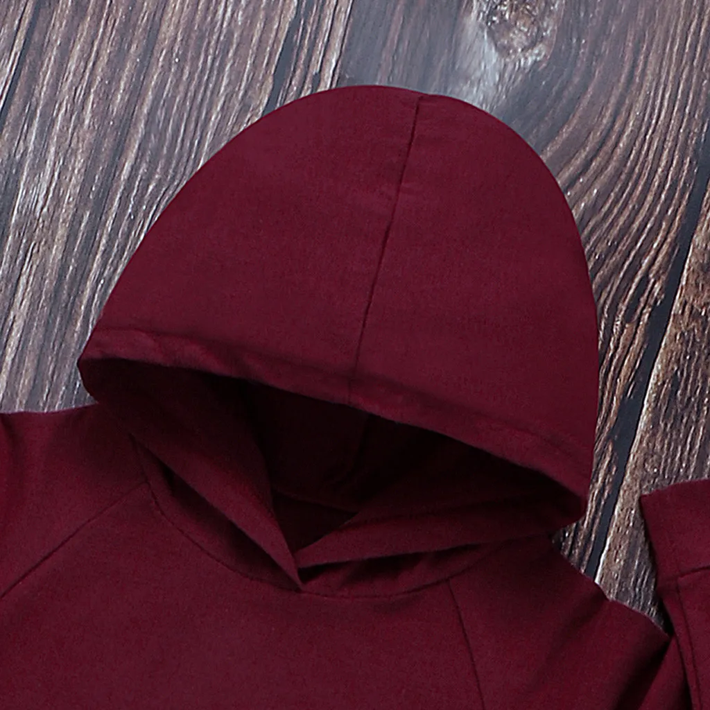 Комплекты одежды для маленьких девочек свитер с капюшоном и длинными рукавами