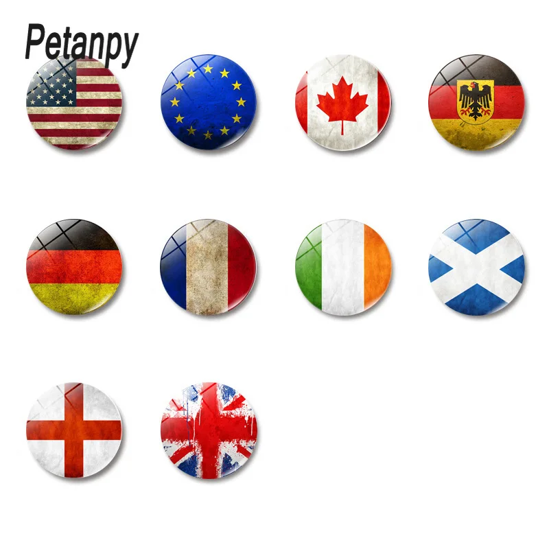 Ретро 30 мм стеклянный магнит на холодильник национальный флаг (Польша Чехия