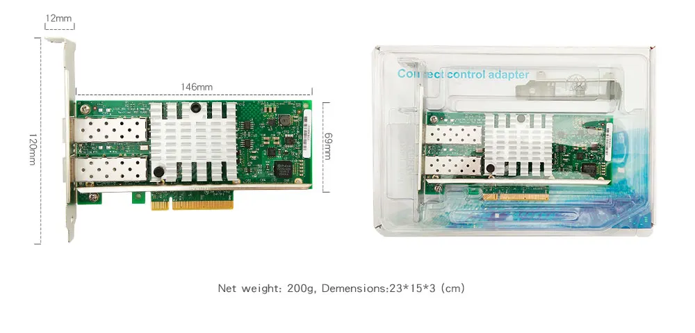 X520-DA2 10G SFP+ двухпортовый PCIe 2,0x8 Intel 82599ES чип Ethernet сетевой адаптер