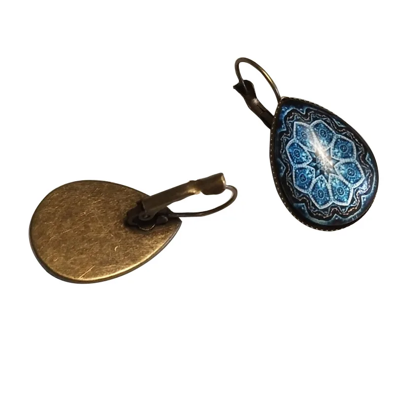 

Earrings For Women Fashion Trendy Jewelry Romantic Water Drops Boho Earrings Vintage Retro Datura Flower Time Gem Glass Jewellry