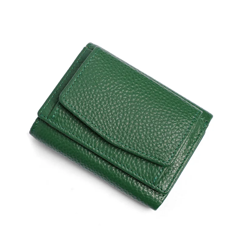 Модный кожаный женский кошелек короткий из воловьей кожи в японском стиле