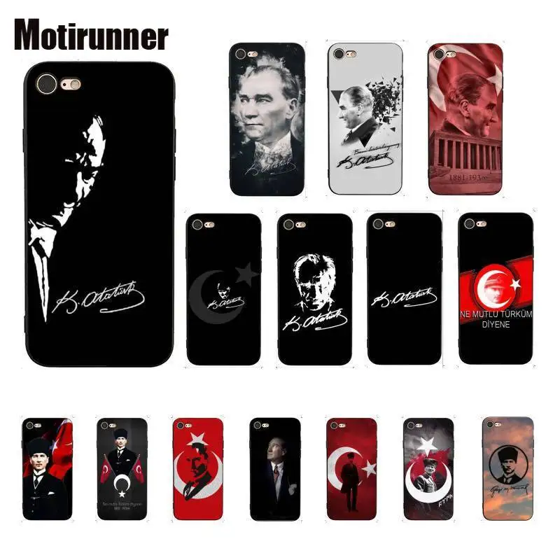 Роскошный брендовый чехол Mustafa Kemal Ataturk для телефона с Турцией IPhone 8 7 6 6S 6Plus X XS MAX 5 2