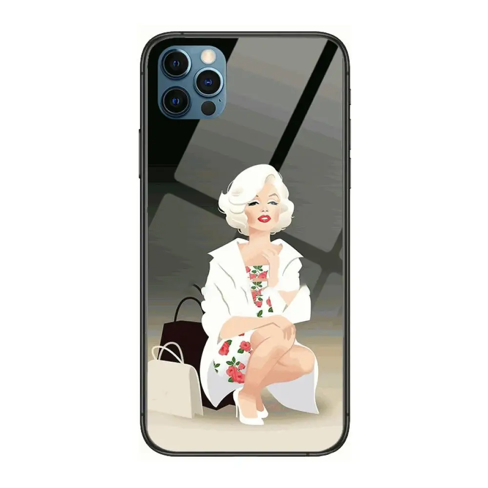 

Marilyn Monroe style Style Phone Case cover For iphone 12 pro max 11 8 7 6 s XR PLUS X XS SE 2020 mini black cell shell