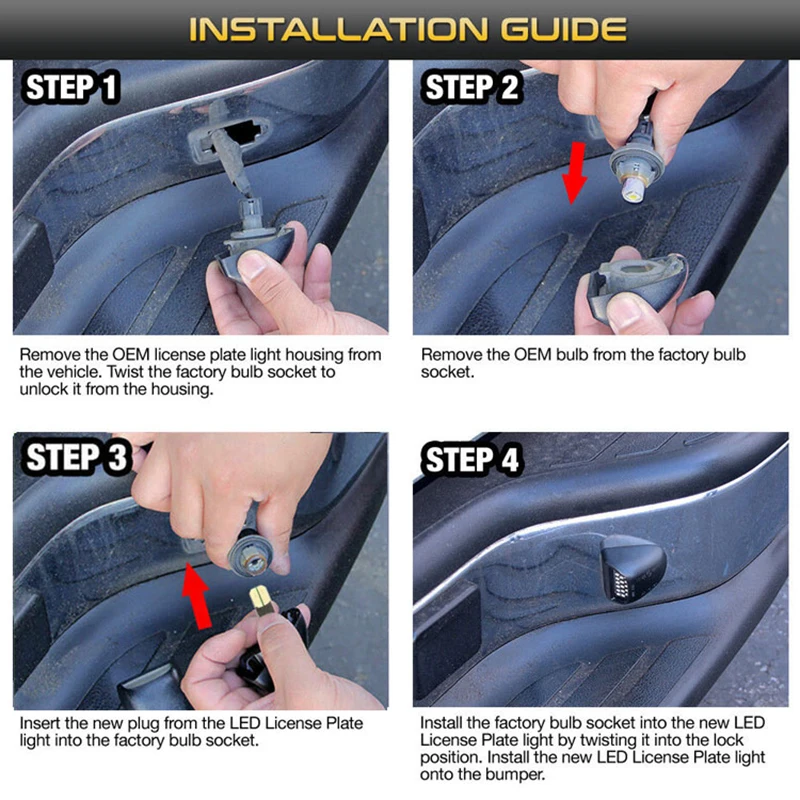 

2Pcs White 18smd LED License Plate Light Housing IP68 For Chevy Silverado Suburban Taboe Avalanche Cadillac Escalade GMC Sierra