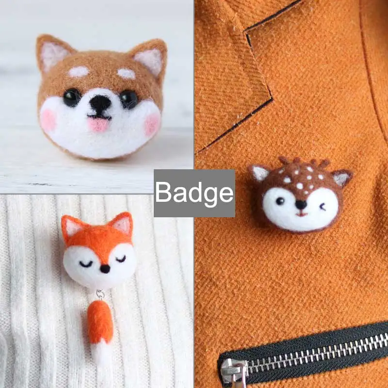 2020 не работа ручная шерсть войлок с изображением лисички Олень Кролик Собака