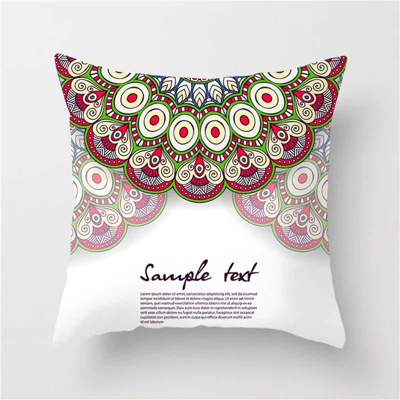 

Fuwatacchi Mandala Cushion Cover Geometric Gradient Pattern Pillow Cover For Home Sofa Chair Decorative Indian Style Pillowcases