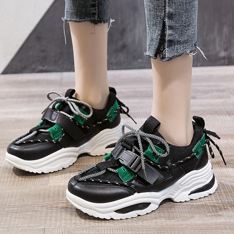 Harajuku/женские массивные кроссовки Теннисные Женская повседневная обувь на