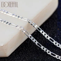doteffil 925 sterling silver 1618202224262830 inch 2mm sideways flat chain necklace for women man fashion wedding jewelry