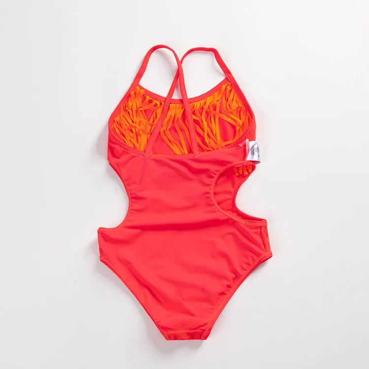 От 3 до 12 лет одежда для купания девочек цельный купальный костюм с бахромой в