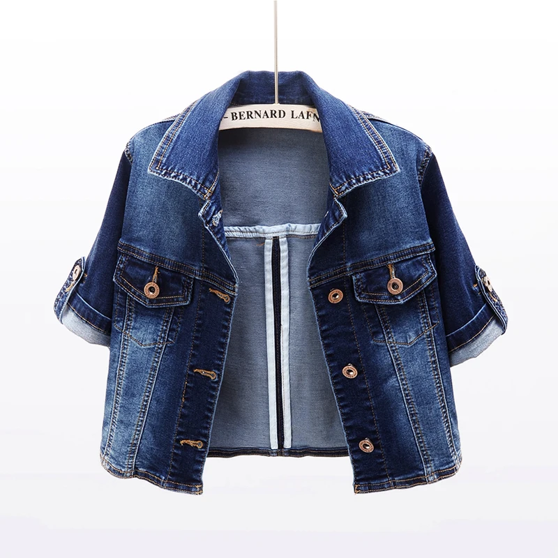 2023 Denim Jacket Women Jean Coat Streetwear Harajuku Vintage Autumn Basic Outerwear images - 6