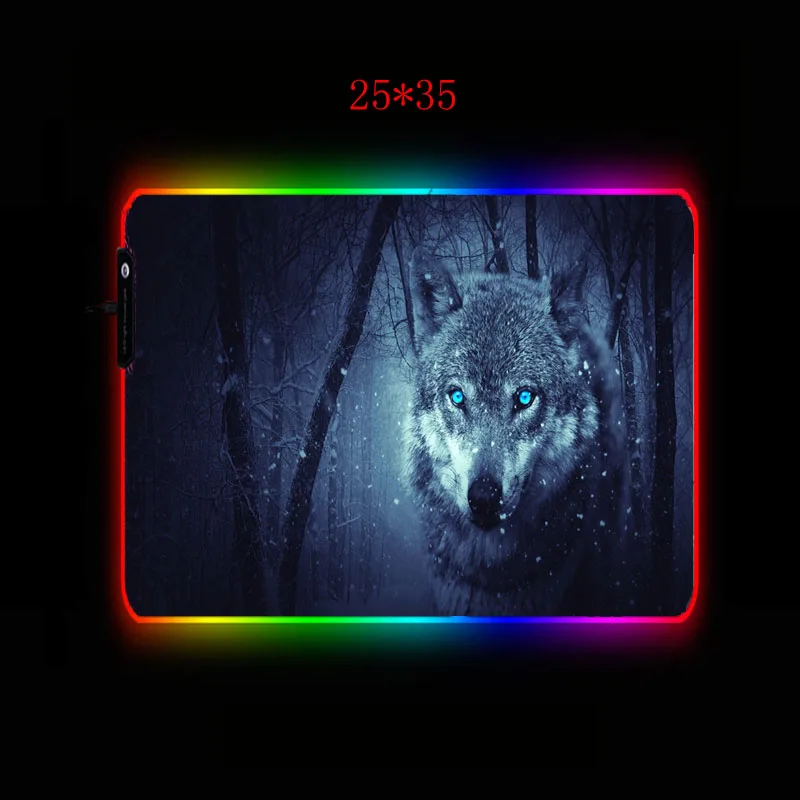 Игровой коврик для мыши XGZ с волчьими животными игровой компьютерный RGB подсветка