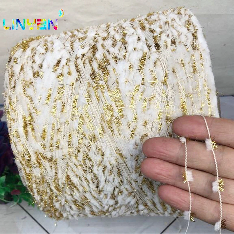 100 г * 1 шт. цвета: золотой и белый комплект зубная щетка пряжи ручная вязка крючком