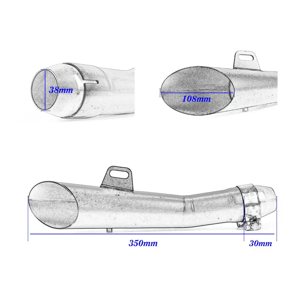 LJBKOALL 38~51MM Universal Motorcycle Muffler Exhaust Escape Stainless steel For Yamaha YZF R6 ER6N MT03 FZ1 | Автомобили и