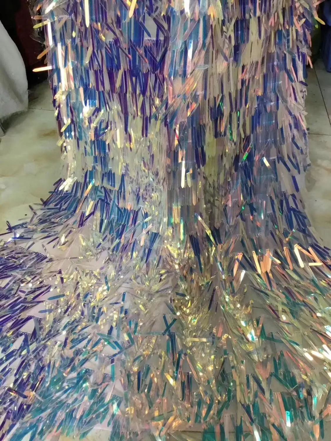 Новинка красивая кружевная ткань с крупными блестками ручная работа 3d цветок