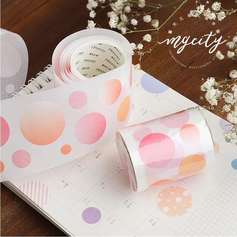 Милые цветные точки junkdiary washi лента Сделай Сам Украшение скрапбукинг планировщик