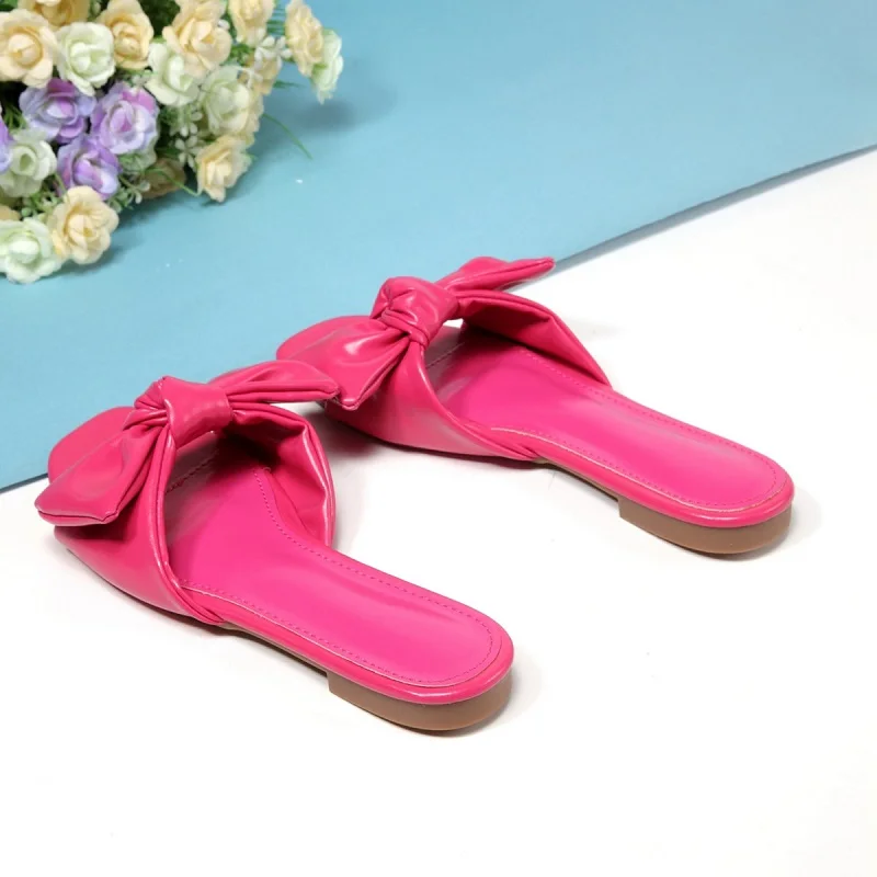 Summer Women Flat Shoes Beach Slippers Bowknot Sandals Open Toe Outdoor Slides Casual Ladies Flip Flops Sandalias Mujer | Обувь