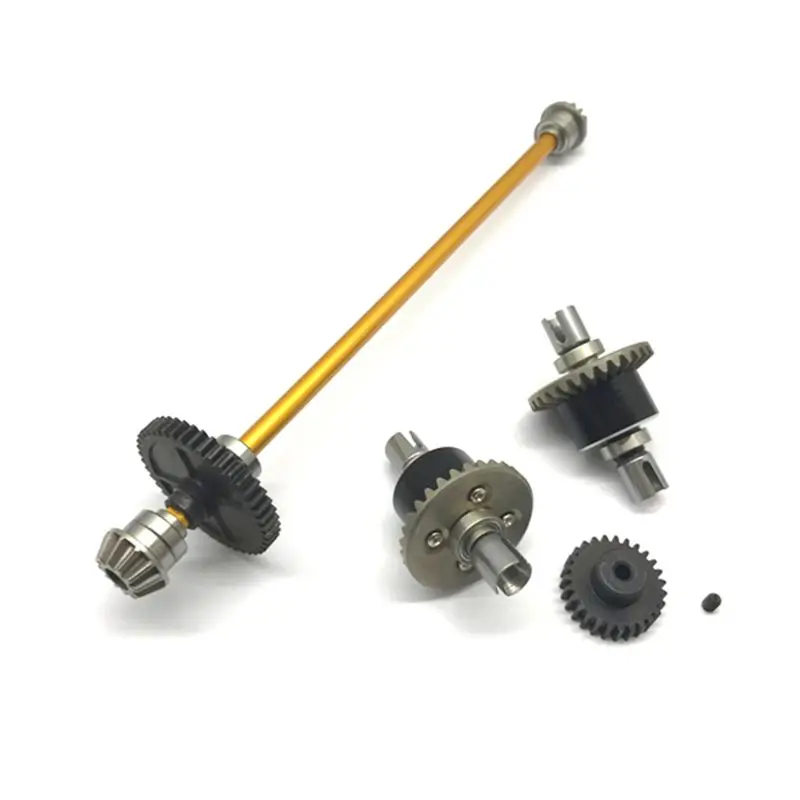 

4Pcs Metal Shock Absorber Damper with Spare Parts Metal Differential Central Drive Shaft Reduction Gear Motor Gear