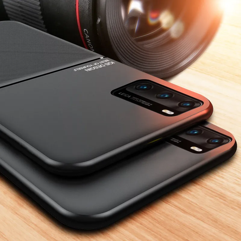 Мягкий чехол с магнитным держателем для Huawei P20 P30 P40 Pro P Smart Z Y9 Prime 2019 Mate 20 30 Lite Honor 10 i