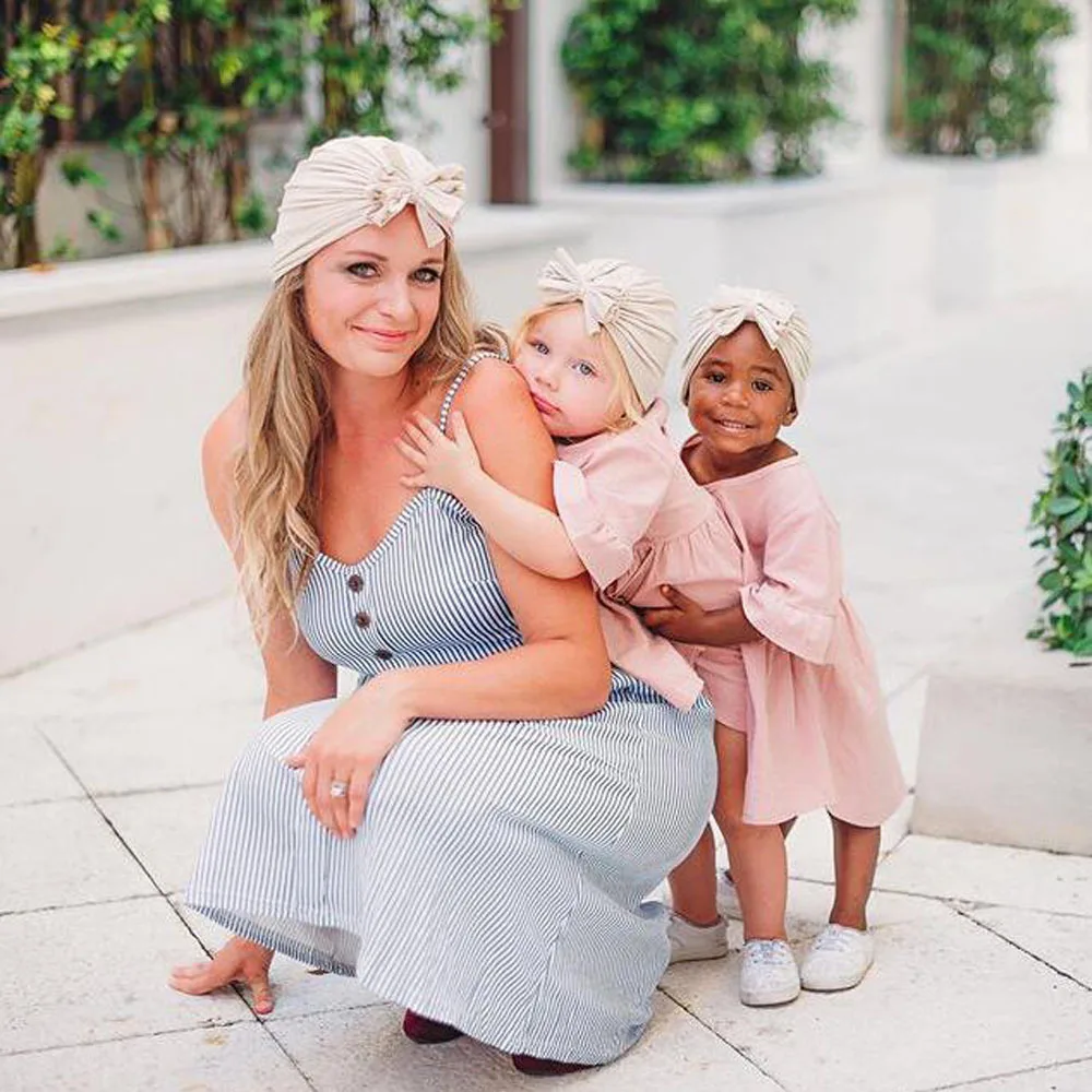 18 Цвета детская шапка мягкие хлопковые вязаные шапочки с бантом шляпа шапки Топ