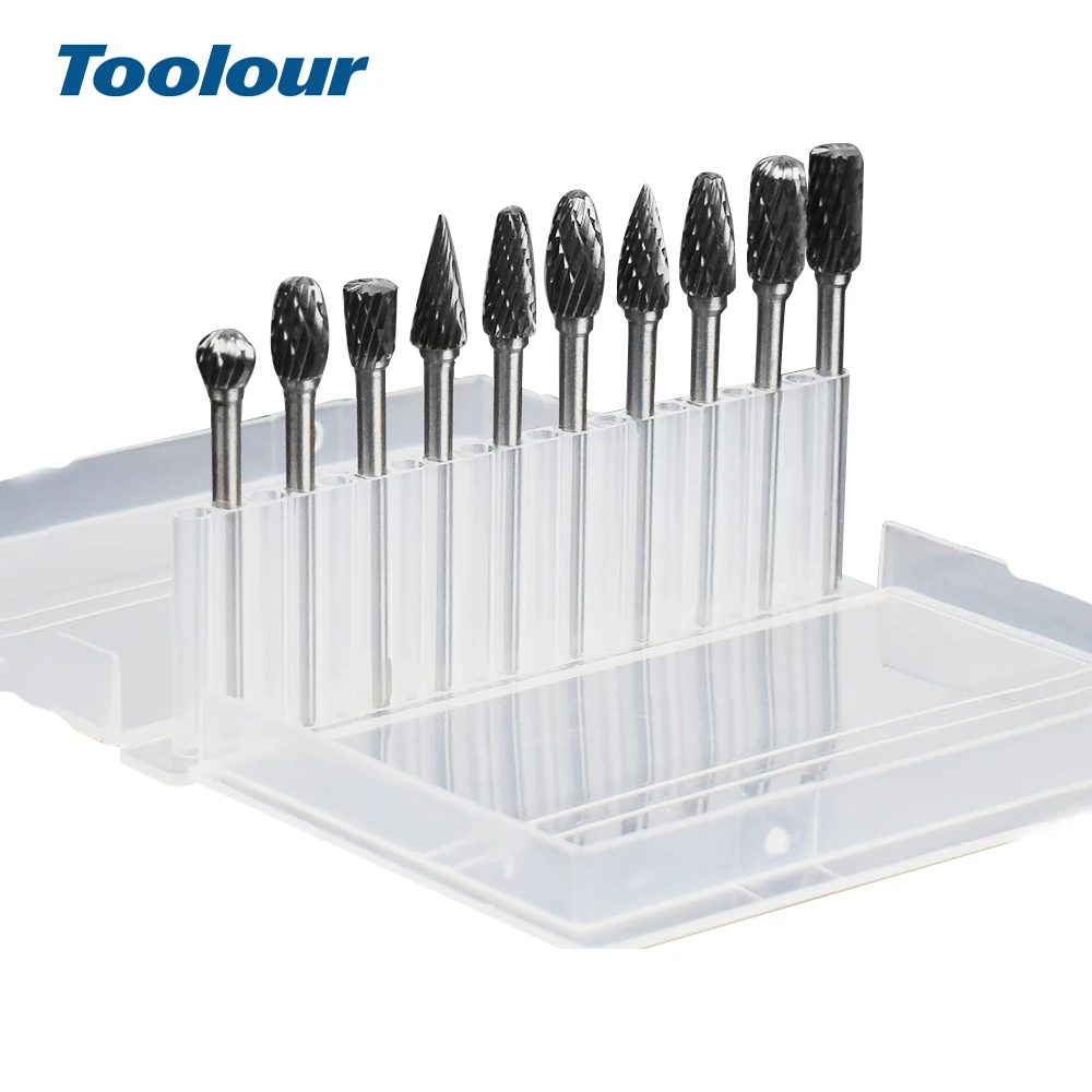 Toolour 10 шт. мини алмазные сверла Dremel твердосплавные набор роторных сверл микро для