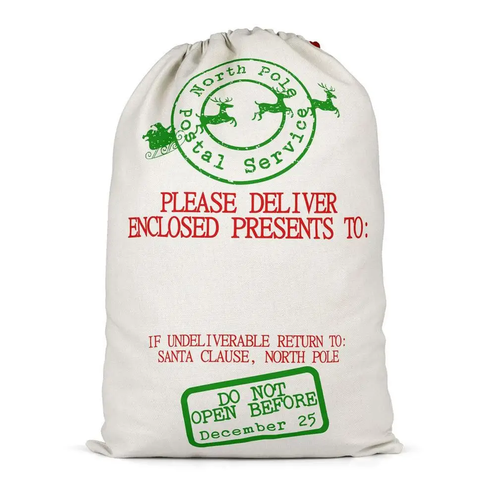 

Christmas Drawstring Gift Bags Holiday Linen Gift Bags Santa Sack For Christmas 18.9x25.2 Large Size Christmas Bag For Childr
