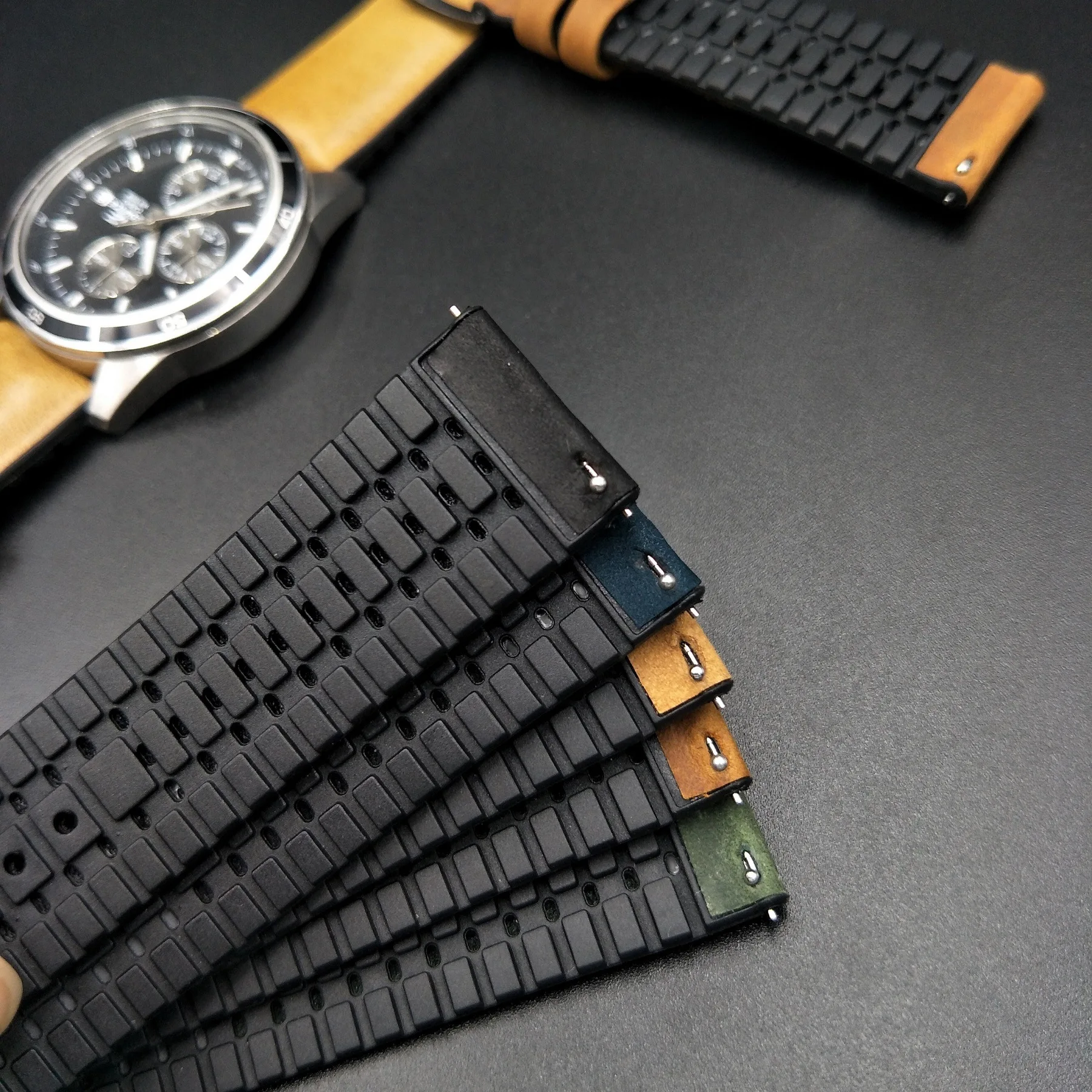 watch Strap For Samsung Galaxy Watch 46mm 42mm Band Silicone Genuine Leather for Gear s3 Classic active 2 40mm 44mm Huawei Watch