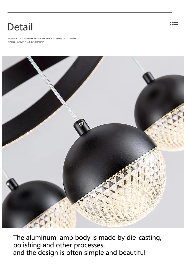 Light luxury dining room chandelier designer modern minimalist art three-head Nordic bedroom round table dining room lamp hanging lights for kitchen