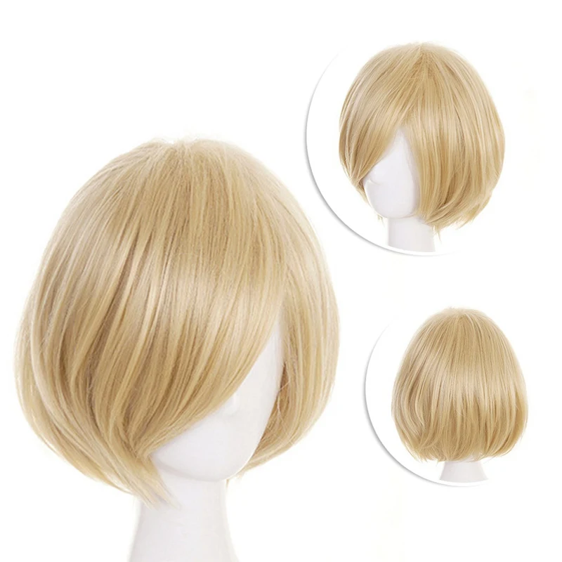 Аниме Юри! На льду Юрий плисецкий юрио короткие блонд термостойкие косплей